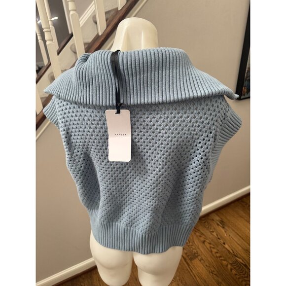 NWT VARLEY Mila Half Zip Quarter Knit Sweater Vest Ashley Blue Size Small - Picture 4 of 4